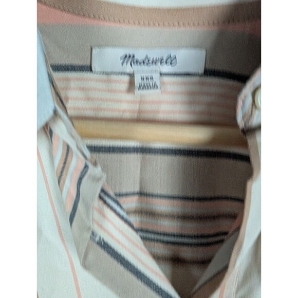 Madewell By J.crew Courier Shirt in Aldwin Stripe Size XXS Boxy Cropped Top 146 - Picture 3 of 5